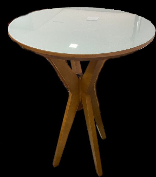 Mesa de canto retrô branca - Image 2