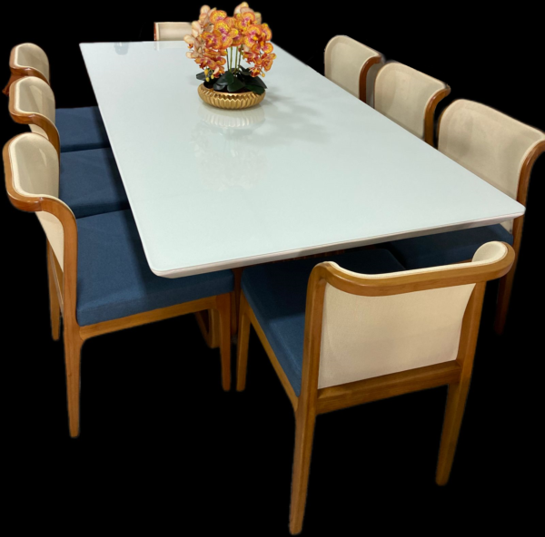 Mesa trapézio branca para sala de jantar - Image 2