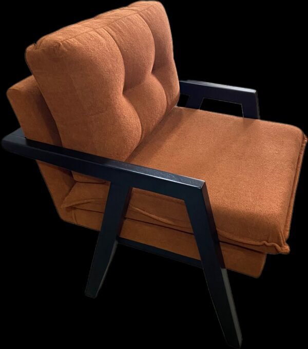Poltrona mona em suede laranja - Image 2