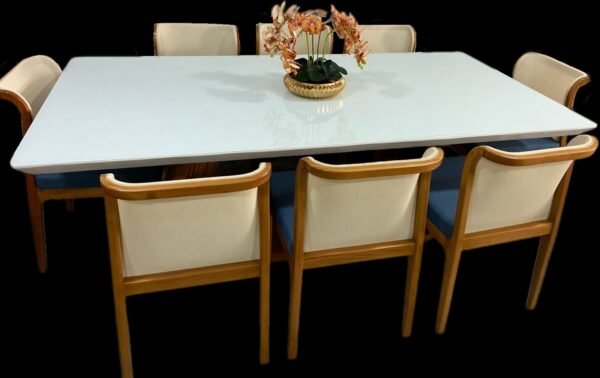 Mesa trapézio branca para sala de jantar - Image 3